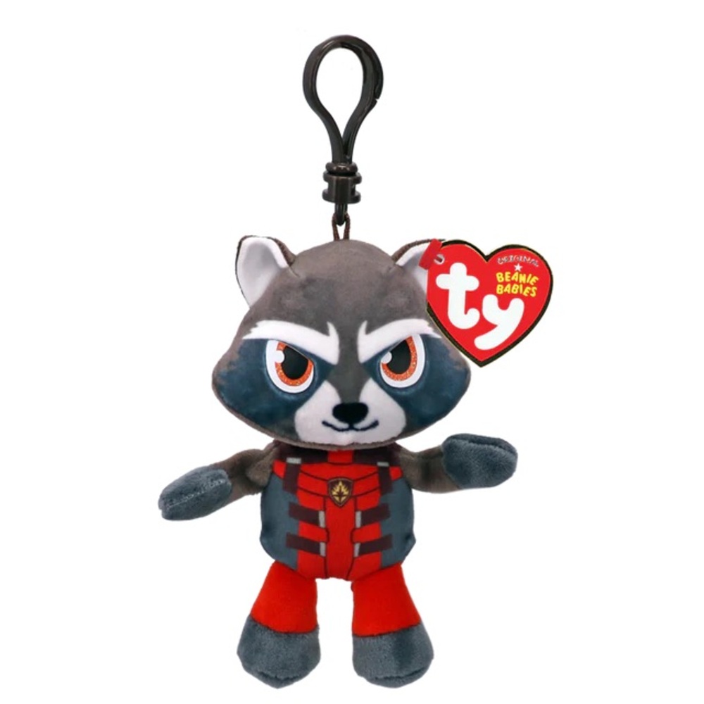 Ty Beanie Babies Raccoon Plush Keychain